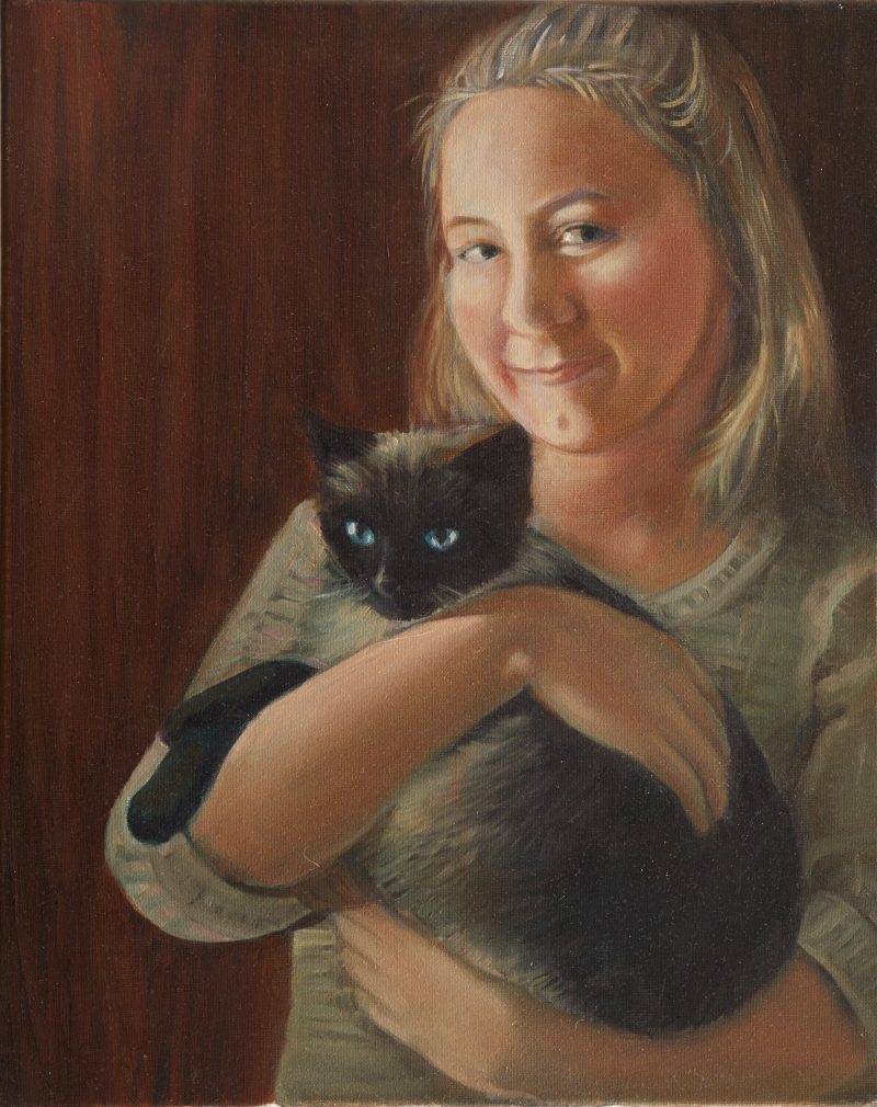 Woman with a Siamese Cat